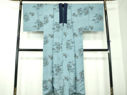 平和屋着物●男性　本場大島紬　アンサンブル・長襦袢(袷)セット　長羽織　100亀甲　総詰め　正絹　逸品　DABA1880ps
