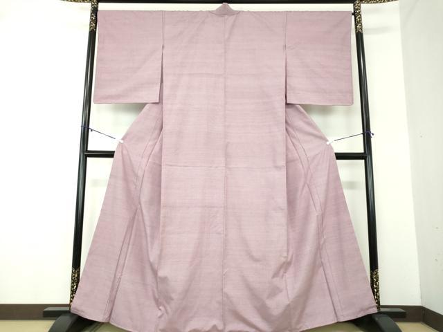平和屋着物●結城紬　色無地　浅紫色　正絹　逸品　未使用　DABA1884ps