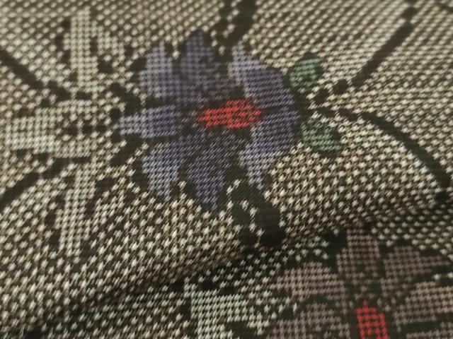 平和屋着物○本場大島紬 7マルキ 草花文 正絹 逸品 CAAZ3791yc 平和屋着物