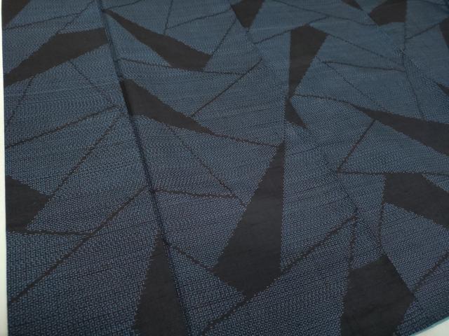 平和屋着物●結城紬　80亀甲　切嵌文様　鈴乃屋扱い　正絹　逸品　DABA1894ps