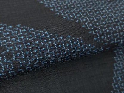 平和屋着物●結城紬　80亀甲　切嵌文様　鈴乃屋扱い　正絹　逸品　DABA1894ps