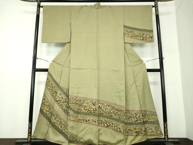 平和屋着物●訪問着　型染　風景花文　正絹　逸品　DABA1895ps 平和屋着物○訪問着 型染 風景花文 正絹 逸品 DABA1895ps