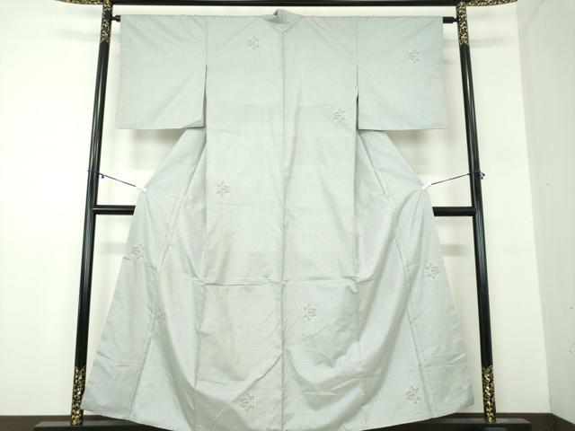 平和屋着物●本場大島紬　白大島　7マルキ　総絣　花丸文　正絹　逸品　DABA1898ps