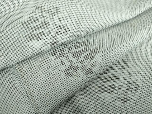平和屋着物●本場大島紬　白大島　7マルキ　総絣　花丸文　正絹　逸品　DABA1898ps