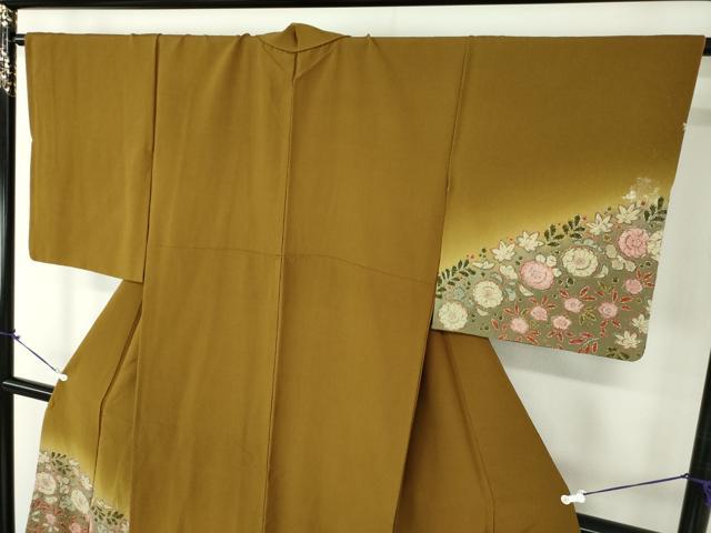 平和屋着物○訪問着 辻が花 総絞り 花蝶文 金彩 正絹 逸品 AABE0101cs