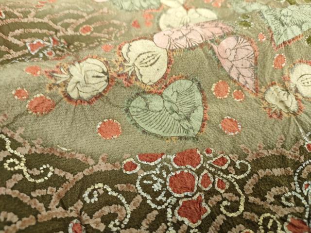 平和屋着物○訪問着 絞り 辻が花 暈し染め 金銀彩 正絹 逸品 DABA1899ps