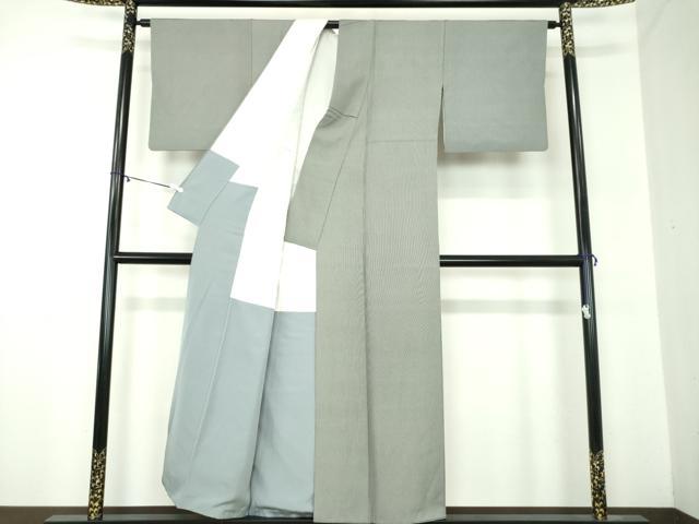平和屋着物●江戸小紋　万筋　黒色×灰色　正絹　逸品　CABC7052yc 平和屋着物○江戸小紋 万筋 黒色×灰色 正絹 逸品 CABC7052yc 【公式通販】