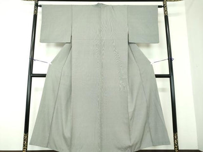 平和屋着物●江戸小紋　万筋　黒色×灰色　正絹　逸品　DABA1901ps
