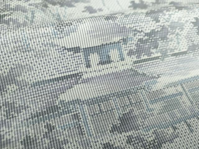 平和屋着物●本場大島紬　白大島　7マルキ　総絣　草花文　正絹　逸品　AAAT0540zg 平和屋着物○本場大島紬 白大島 7マルキ 総絣 草花文 正絹 逸品