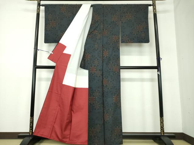 平和屋着物●本場大島紬　7マルキ　古代染色純泥染　亀甲正倉院花文　重田実英作　証紙付き　正絹　逸品　未使用　DABA1906ps
