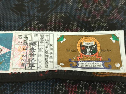 平和屋着物●本場大島紬　7マルキ　古代染色純泥染　亀甲正倉院花文　重田実英作　証紙付き　正絹　逸品　未使用　DABA1906ps