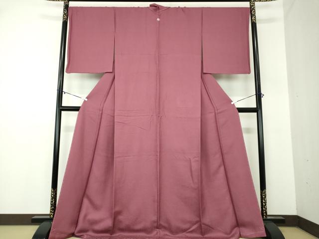 平和屋着物●上質な色無地　霞地紋　浅蘇芳色　さが美扱い　正絹　逸品　DABA1907ps 平和屋着物○上質な色無地 霞地紋 浅蘇芳色 さが美扱い 正絹