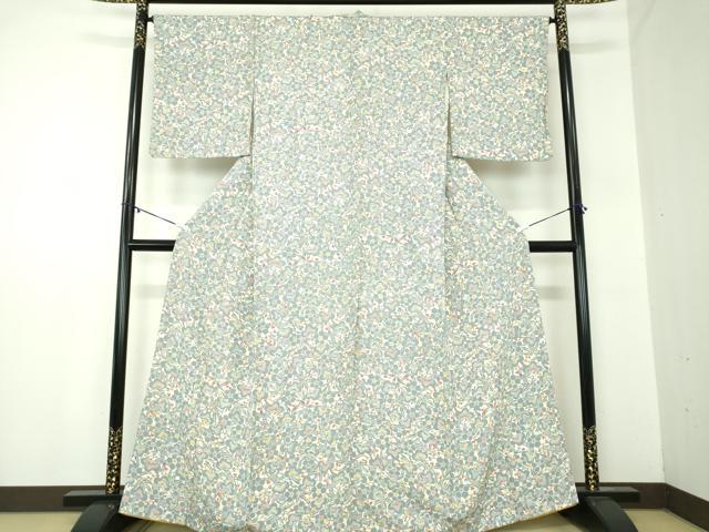 平和屋着物●上質な小紋　型染　松竹梅　反端付き　正絹　逸品　DABA1908ps