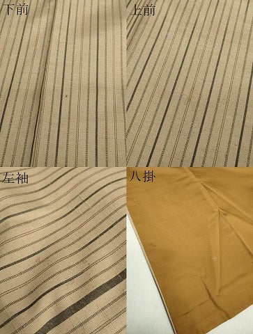 平和屋着物●上質な紬　間道　正絹　逸品　DABA1913ps