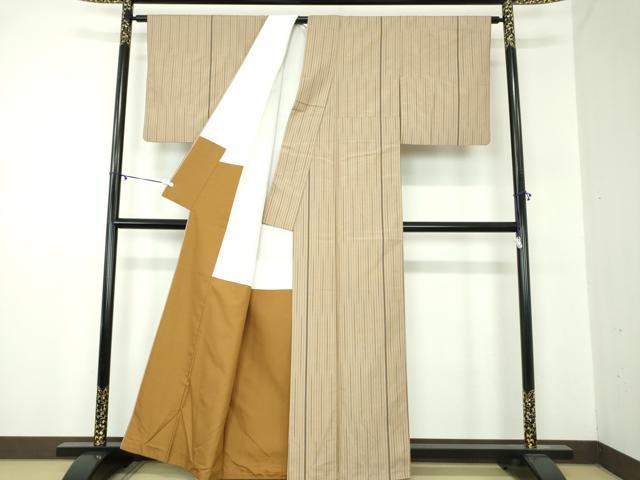 平和屋着物●上質な紬　間道　正絹　逸品　DABA1913ps
