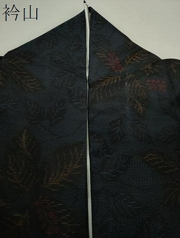 平和屋着物●本場大島紬　草花文　正絹　逸品　DABA1914ps