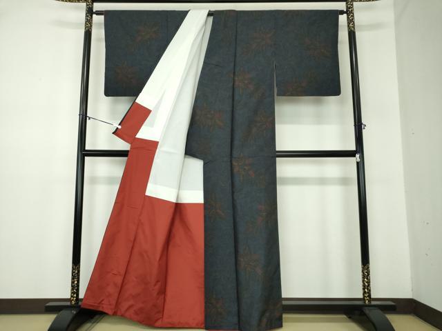 平和屋着物●本場大島紬　草花文　正絹　逸品　DABA1914ps 平和屋着物○本場大島紬 草花文 正絹 逸品 DABA1914ps