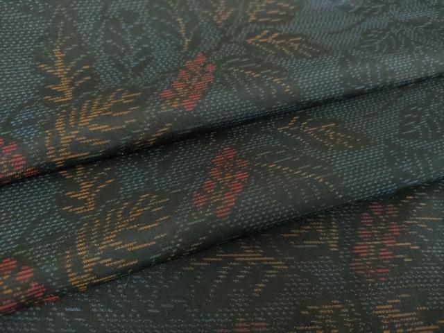 平和屋着物●本場大島紬　草花文　正絹　逸品　DABA1914ps 平和屋着物○本場大島紬 草花文 正絹 逸品 DABA1914ps