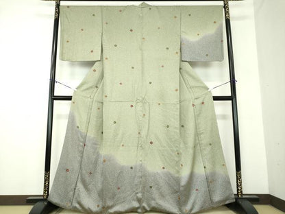平和屋着物●訪問着　舞花文　暈し染め　金彩　正絹　逸品　DABA1915ps