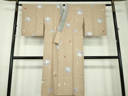 平和屋着物●上質な長襦袢　無双仕立て　雪輪月兎　舞蝶文　雪華文　正絹　逸品　DABA1919ps