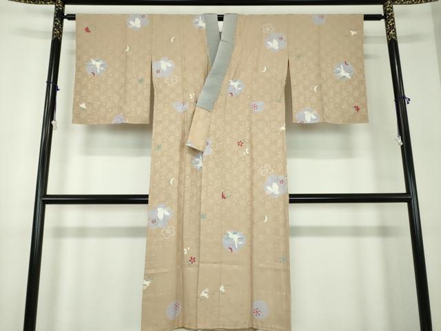 平和屋着物●上質な長襦袢　無双仕立て　雪輪月兎　舞蝶文　雪華文　正絹　逸品　DABA1919ps
