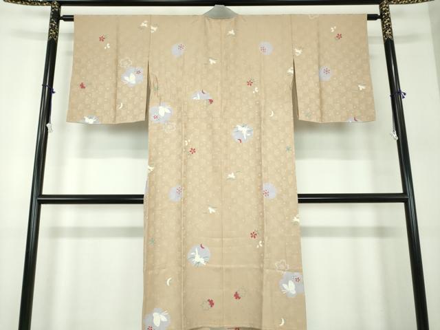 平和屋着物●上質な長襦袢　無双仕立て　雪輪月兎　舞蝶文　雪華文　正絹　逸品　DABA1919ps