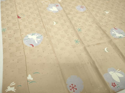 平和屋着物●上質な長襦袢　無双仕立て　雪輪月兎　舞蝶文　雪華文　正絹　逸品　DABA1919ps