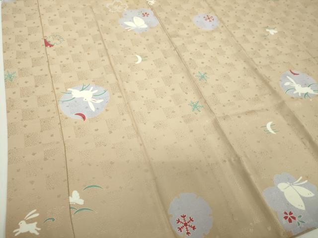 平和屋着物●上質な長襦袢　無双仕立て　雪輪月兎　舞蝶文　雪華文　正絹　逸品　DABA1919ps