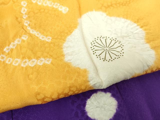 平和屋着物○振袖用長襦袢 袷 半衿刺繍 絞り 舞梅 正絹 逸品