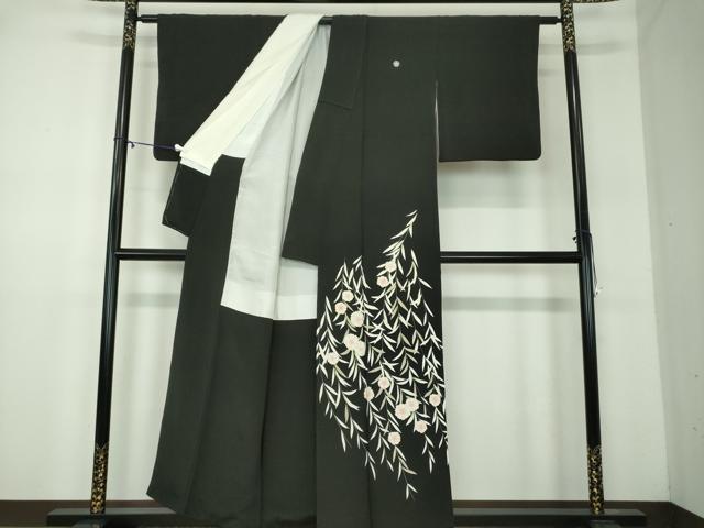 平和屋着物○豪華黒留袖 枝垂れ桜 金彩 正絹 逸品 DABA1925ps