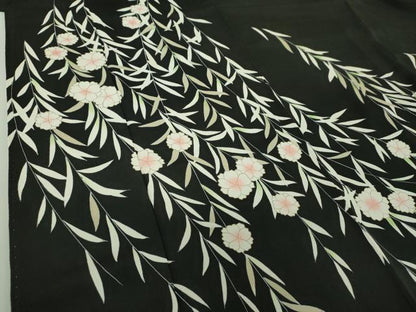 平和屋着物●豪華黒留袖　枝垂れ桜　金彩　正絹　逸品　DABA1925ps
