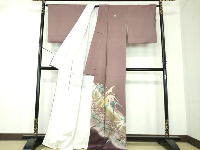 平和屋着物●豪華色留袖　作家物　飛鶴雪芝笹文　暈し染め　金銀彩　正絹　逸品　DABA1929ps 平和屋着物○豪華色留袖 作家物 飛鶴雪芝笹文 暈