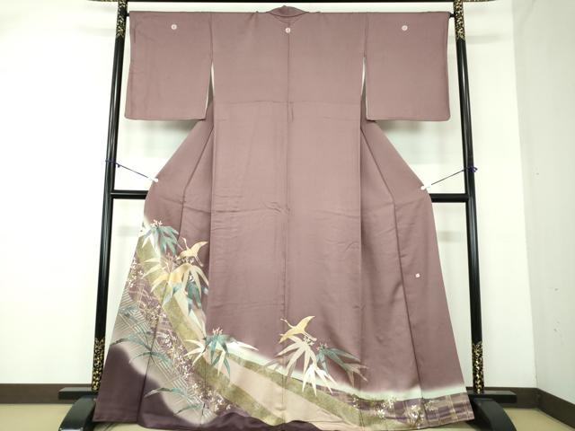 平和屋着物●豪華色留袖　作家物　飛鶴雪芝笹文　暈し染め　金銀彩　正絹　逸品　DABA1929ps 平和屋着物○豪華色留袖 作家物 飛鶴雪芝笹文 暈