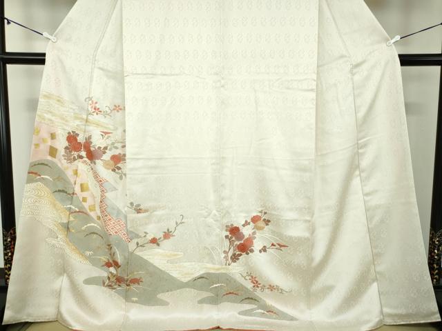 平和屋着物●訪問着　吉祥花文　金彩　正絹　逸品　DABA1930ps 平和屋着物○訪問着 吉祥花文 金彩 正絹 逸品 DABA1930ps