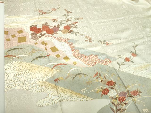 平和屋着物●訪問着　吉祥花文　金彩　正絹　逸品　DABA1930ps 平和屋着物○訪問着 吉祥花文 金彩 正絹 逸品 DABA1930ps