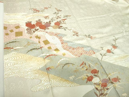 平和屋着物●訪問着　吉祥花文　金彩　正絹　逸品　DABA1930ps
