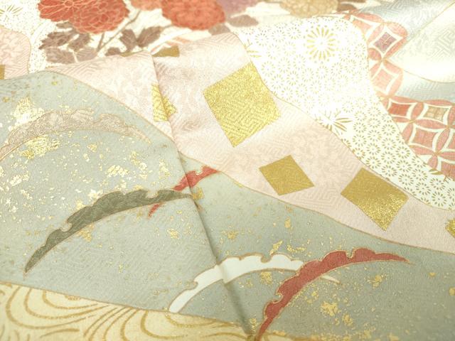 平和屋着物○訪問着 吉祥花文 金彩 正絹 逸品 DABA1930ps