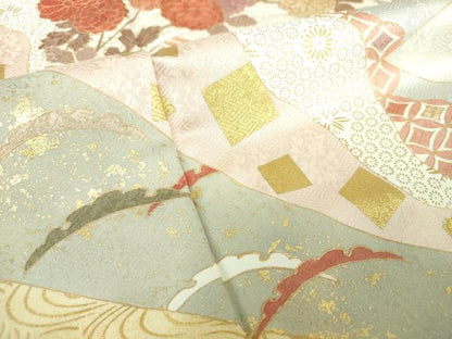 平和屋着物●訪問着　吉祥花文　金彩　正絹　逸品　DABA1930ps