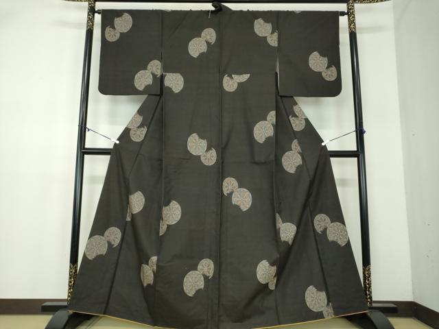 平和屋着物●本場大島紬　9マルキ　地空　源氏車　正絹　逸品　DABA1933ps
