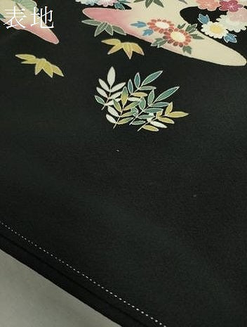平和屋着物●豪華黒留袖　友禅　作家物　風景花文　正絹　逸品　DABA1934ps