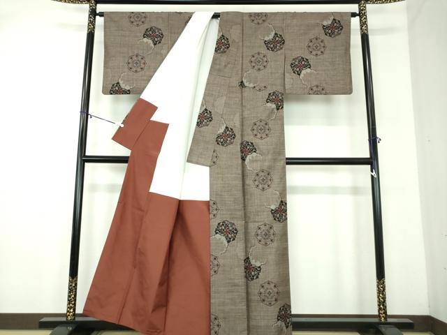 平和屋着物●本場大島紬　9マルキ　花丸文　正絹　逸品　DABA1935ps
