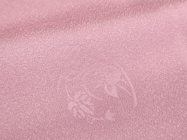 平和屋着物●染色工芸作家　本郷葵虹　小紋　花丸地紋　暈し染め　桃花色　正絹　逸品　DABA1936ps