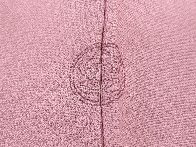 平和屋着物●染色工芸作家　本郷葵虹　小紋　花丸地紋　暈し染め　桃花色　正絹　逸品　DABA1936ps
