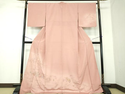 平和屋着物●中国三大刺繍　スワトウ刺繍　汕頭刺繍　総刺繍　訪問着　雲取り人物風景花文　暈し染め　ロング丈　正絹　逸品　DABA1937ps