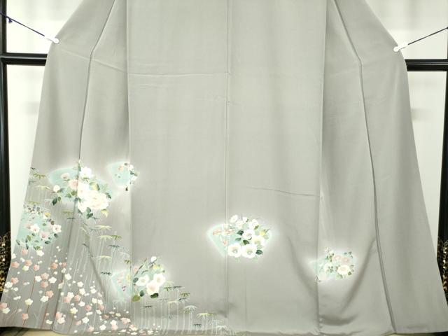 平和屋着物○訪問着 友禅 地紙花文 暈し染め 正絹 逸品