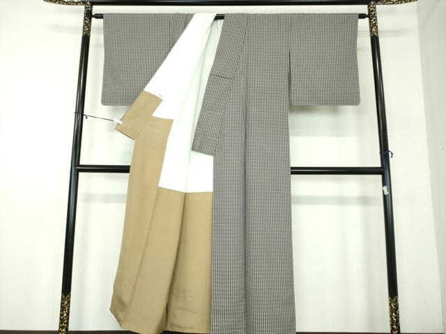 平和屋着物●上質なお召　格子　正絹　逸品　未使用　DABA1940ps 平和屋着物○上質なお召 格子 正絹 逸品 未使用 DABA1940ps