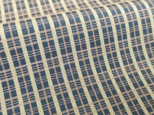 平和屋着物●上質なお召　格子　正絹　逸品　未使用　DABA1940ps
