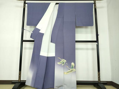 平和屋着物●漆工芸作家　金森一博　色留袖　飛鶴文　暈し染め　金彩　正絹　逸品　未使用　DABA1942ps