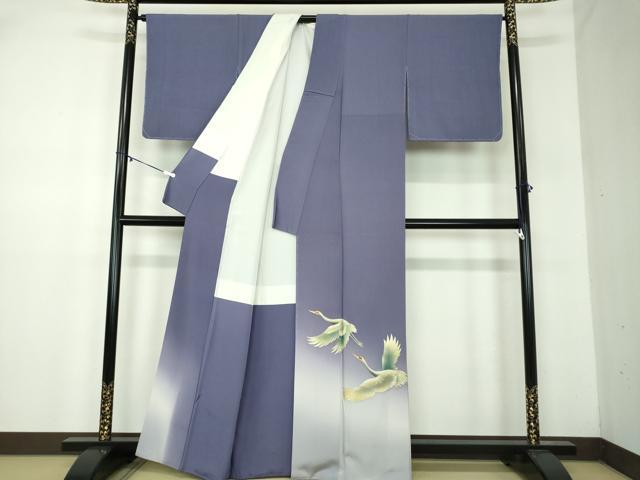 平和屋着物●漆工芸作家　金森一博　色留袖　飛鶴文　暈し染め　金彩　正絹　逸品　未使用　DABA1942ps