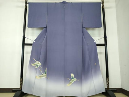 平和屋着物●漆工芸作家　金森一博　色留袖　飛鶴文　暈し染め　金彩　正絹　逸品　未使用　DABA1942ps